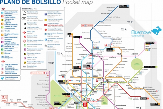 Bluemove Carsharing en el plano de Metro