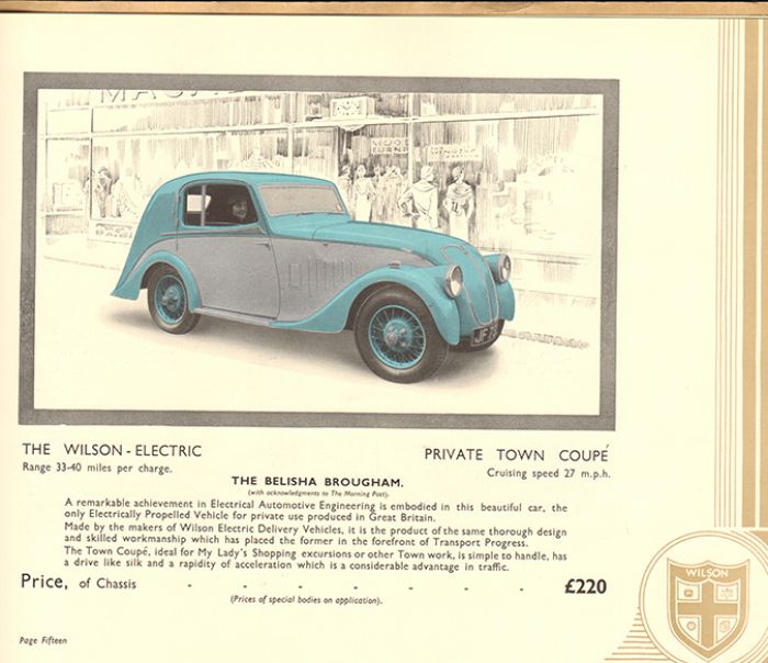 Electric vehicles in the thirties