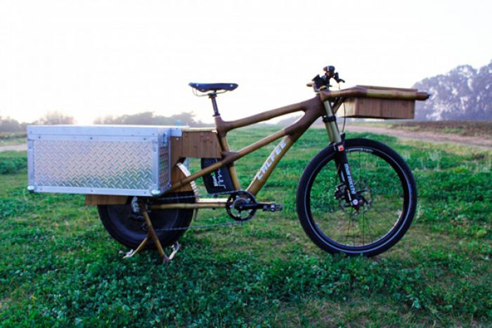 An electric bike made of bamboo