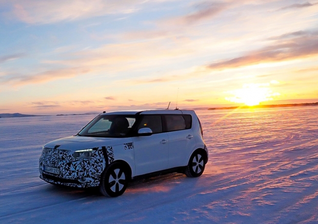 Kia Soul EV de pruebas de invierno