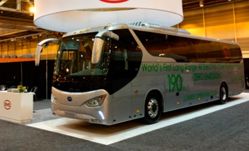 ByD Motors unveiled first battery road coach bus