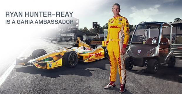 Garia Golf Car con Ryan Hunter-Reay, campeón de las carreras Indy